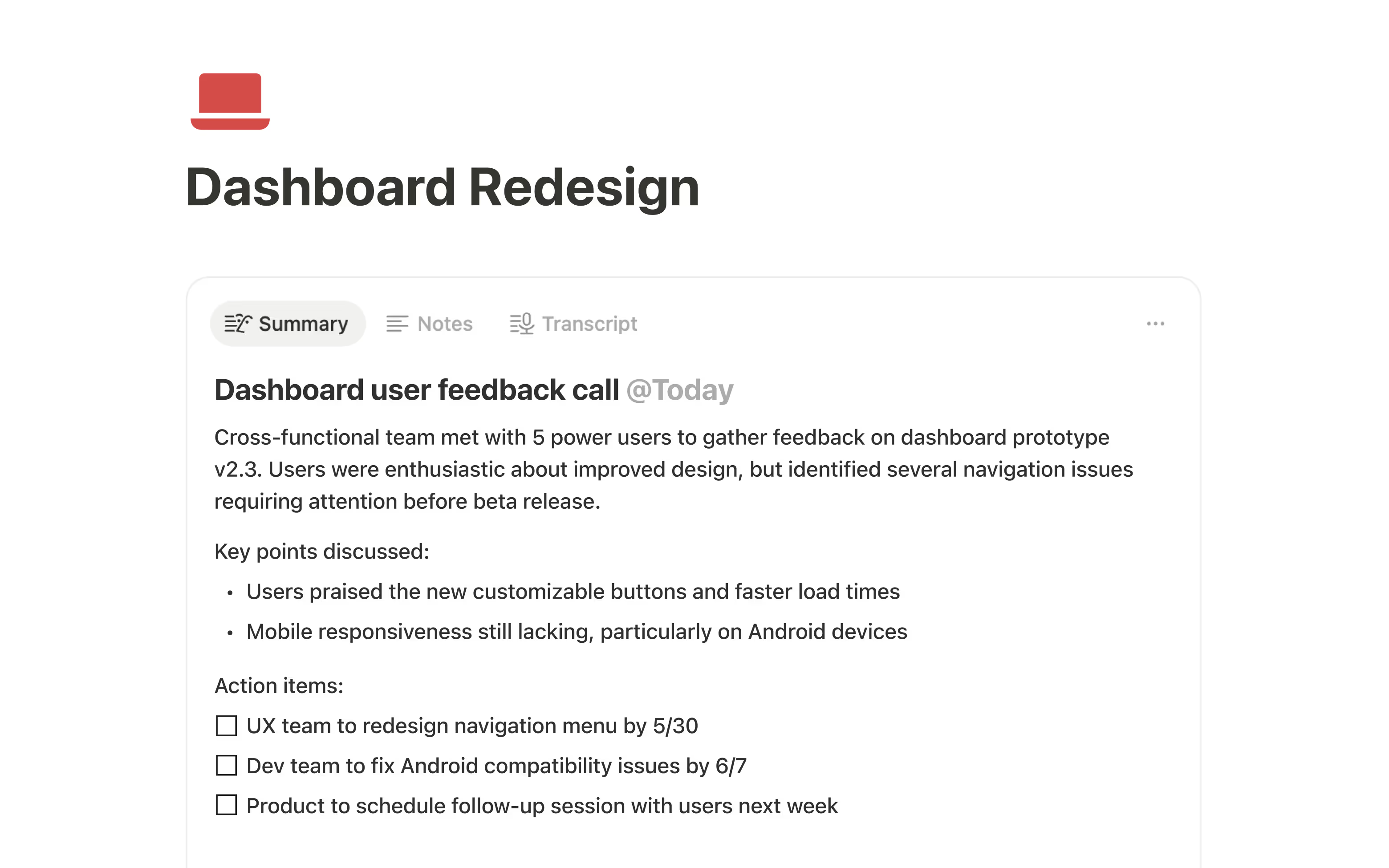 Dashboard Redesign UI