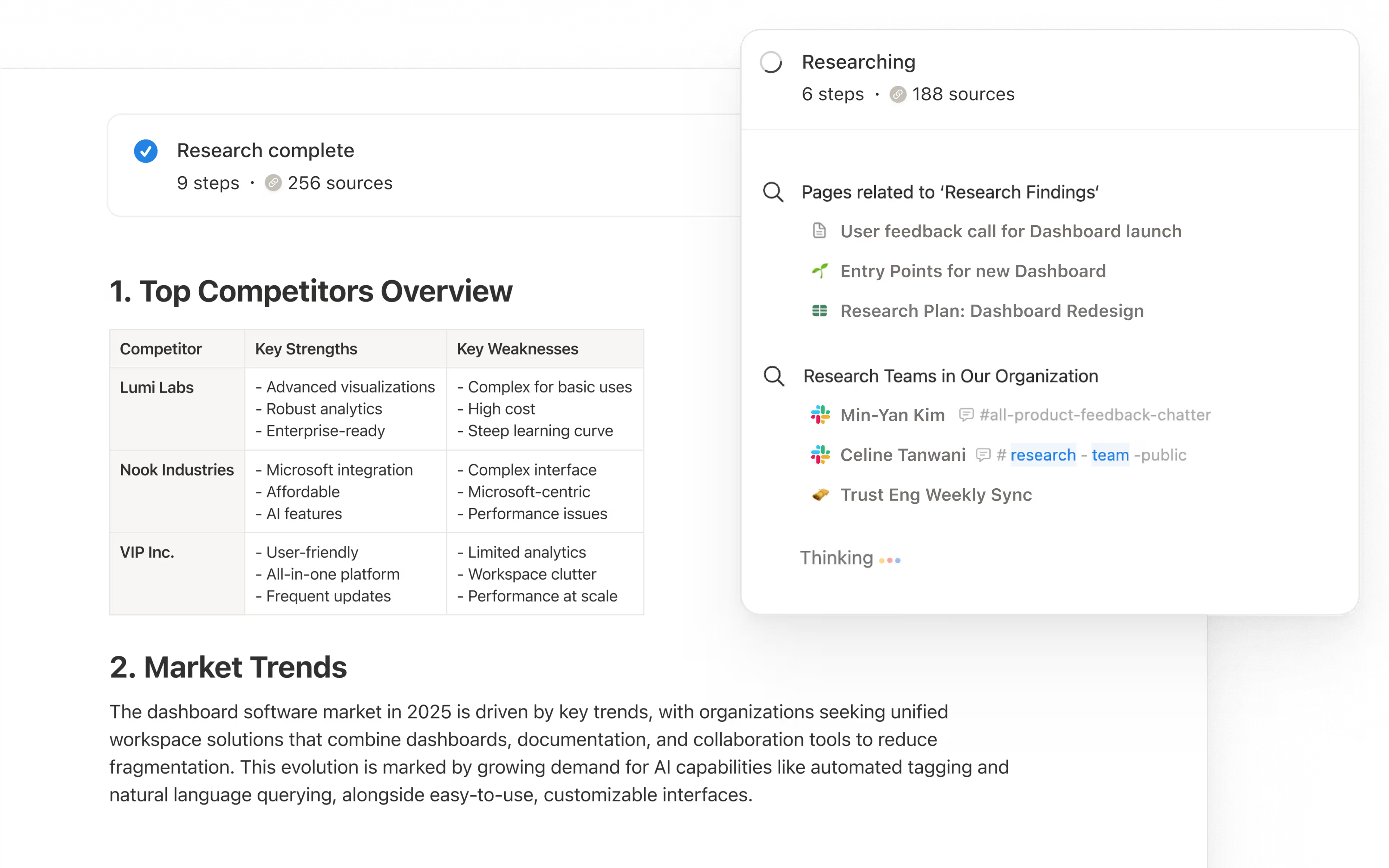 Research Mode UI